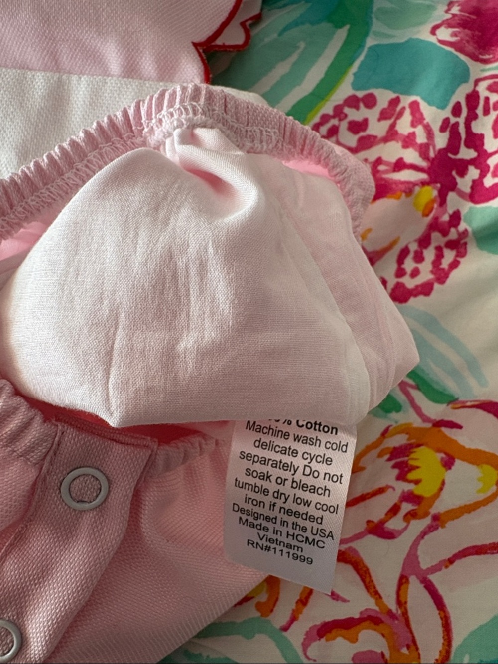 THE PROPER PEONY - Pink Baby Bubble Romper with Strawberry Pockets - Picture 10 of 10